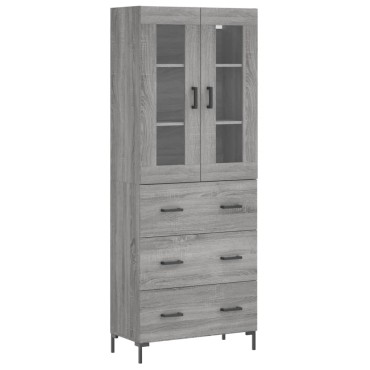 vidaXL Ντουλάπι Γκρι Sonoma 69,5x34x180cm Επεξεργασμένο Ξύλο 1 τεμ.
