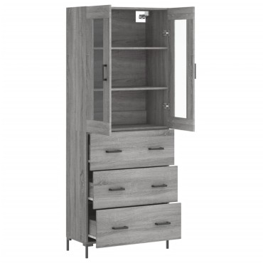 vidaXL Ντουλάπι Γκρι Sonoma 69,5x34x180cm Επεξεργασμένο Ξύλο 1 τεμ.