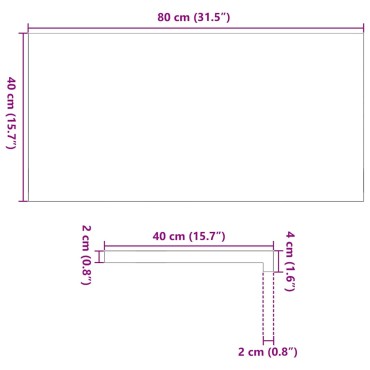 vidaXL Περβάζια παραθύρων 2 τεμ. Αν. Καφέ 80x40x2 εκ. Μασίφ Ξύλο Δρυός