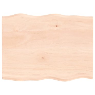 vidaXL Επιφάνεια Τραπεζιού 80x60x2cm Ακατ. Μασίφ Ξύλο Δρυός Live Edge 1 τεμ.