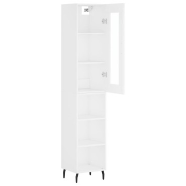 vidaXL Ντουλάπι Λευκό 34,5x34x180cm από Επεξεργασμένο Ξύλο 1 τεμ.