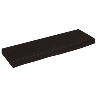 vidaXL Ράφι Τοίχου Σκούρο Καφέ 60x20x4cm Επεξεργ. Μασίφ Ξύλο Δρυός 1 τεμ.