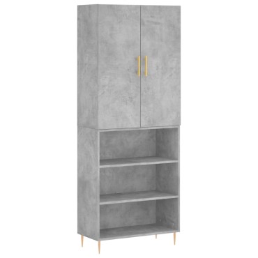 vidaXL Ντουλάπι Γκρι Σκυροδέματος 69,5x34x180cm Επεξεργασμένο Ξύλο 1 τεμ.