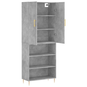 vidaXL Ντουλάπι Γκρι Σκυροδέματος 69,5x34x180cm Επεξεργασμένο Ξύλο 1 τεμ.