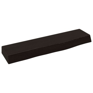 vidaXL Ράφι Τοίχου Σκούρο Καφέ 40x10x4cm Επεξεργ. Μασίφ Ξύλο Δρυός 1 τεμ.