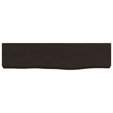 vidaXL Ράφι Τοίχου Σκούρο Καφέ 40x10x4cm Επεξεργ. Μασίφ Ξύλο Δρυός 1 τεμ.