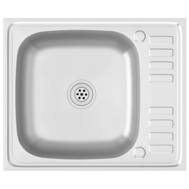 vidaXL Νεροχύτης + Ποδιά Σετ Ασημί 600x500x155 χιλ. Ανοξείδωτο Ατσάλι