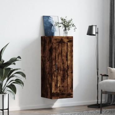 vidaXL Ντουλάπι Τοίχου Καπνιστή Δρυς 34,5x34x90cm Επεξεργ. Ξύλο 1 τεμ.