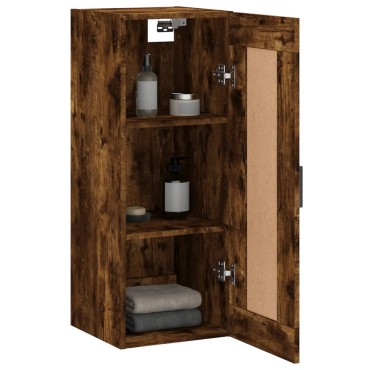 vidaXL Ντουλάπι Τοίχου Καπνιστή Δρυς 34,5x34x90cm Επεξεργ. Ξύλο 1 τεμ.