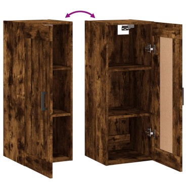 vidaXL Ντουλάπι Τοίχου Καπνιστή Δρυς 34,5x34x90cm Επεξεργ. Ξύλο 1 τεμ.