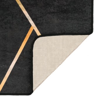 vidaXL Χαλί Πλενόμενο Μαύρο και Χρυσό 80x150cm