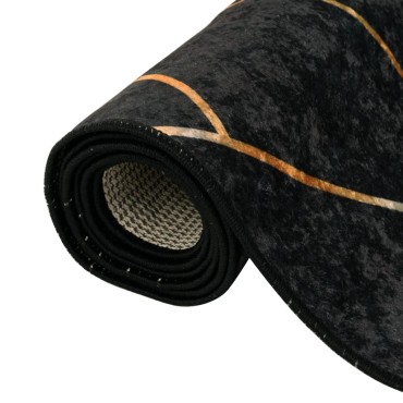vidaXL Χαλί Πλενόμενο Μαύρο και Χρυσό 80x150cm