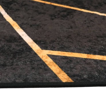vidaXL Χαλί Πλενόμενο Μαύρο και Χρυσό 80x150cm