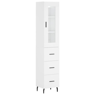 vidaXL Ντουλάπι Λευκό 34,5x34x180cm από Επεξεργασμένο Ξύλο 1 τεμ.
