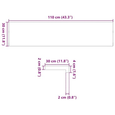 vidaXL Περβάζια παραθύρων 2 τεμ. Αν. Καφέ 110x30x2εκ. Μασίφ Ξύλο Δρυός