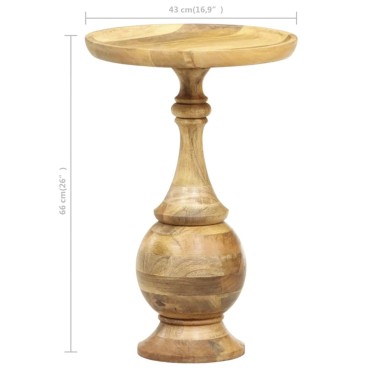 vidaXL Τραπεζάκι Βοηθητικό Στρογγυλό 43x43x66cm Μασίφ Ξύλο Μάνγκο 1 τεμ.