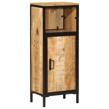 vidaXL Ντουλάπι Μπάνιου 40x27x90cm από Μασίφ Ξύλο Μάνγκο και Σίδηρο