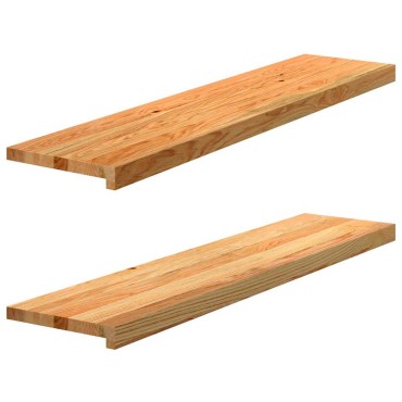 vidaXL Πατάκια Σκάλας 2 τεμ. Ανοιχτό Καφέ 110x30x2 cm Ξύλο Δρυός