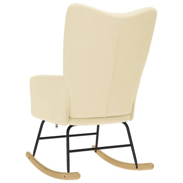 vidaXL Κουνιστή Πολυθρόνα Κρεμ Υφασμάτινη 50x45cm 1 τεμ.