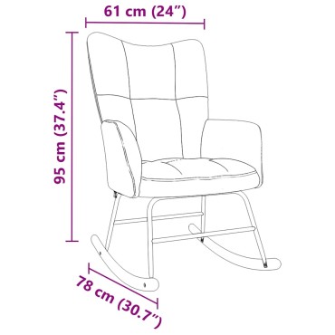vidaXL Κουνιστή Πολυθρόνα Κρεμ Υφασμάτινη 50x45cm 1 τεμ.