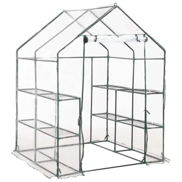 vidaXL Θερμοκήπιο με 8 Ράφια 143 x 143 x 195 εκ.