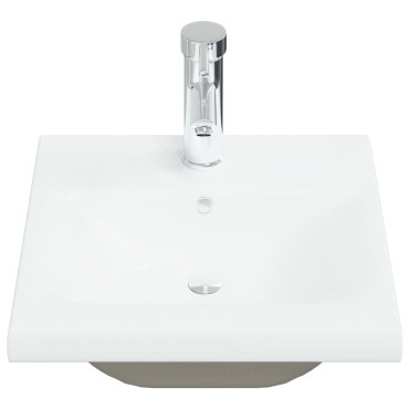 vidaXL Νιπτήρας Ένθετος Λευκός 42 x 39 x 18 εκ. Κεραμικός με Βρύση