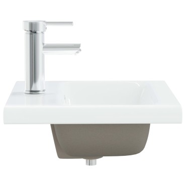 vidaXL Νιπτήρας Ένθετος Λευκός 42 x 39 x 18 εκ. Κεραμικός με Βρύση
