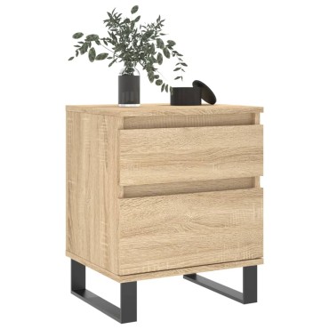 vidaXL Κομοδίνο Sonoma Δρυς 40x35x50cm από Επεξεργ. Ξύλο 1 τεμ.