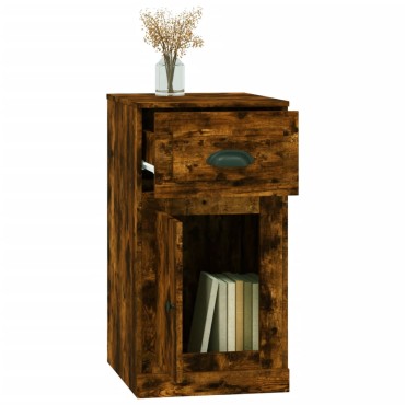 vidaXL Ντουλάπι με Συρτάρι Καπνιστή Δρυς 40x50x75cm Επεξεργ. Ξύλο 1 τεμ.