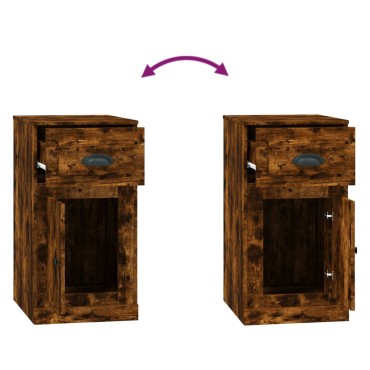 vidaXL Ντουλάπι με Συρτάρι Καπνιστή Δρυς 40x50x75cm Επεξεργ. Ξύλο 1 τεμ.