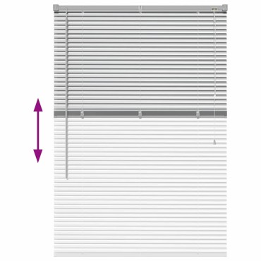 vidaXL Βενετσιάνικες Ρόδες Ασημί 130 x 85 εκ Αλουμίνιο