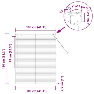 vidaXL Βενετσιάνικες Ρόδες Ασημί 130 x 105 εκ Αλουμίνιο