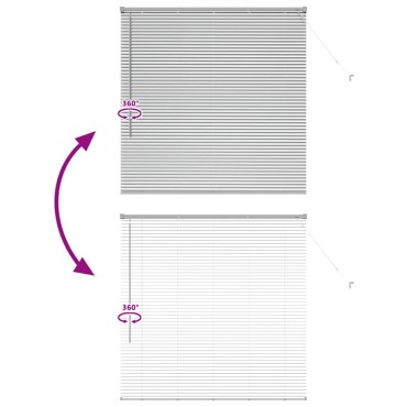 vidaXL Βενετσιάνικη Σκίαση Ασημί 130 x 130 cm 25 χιλ. Αλουμίνιο