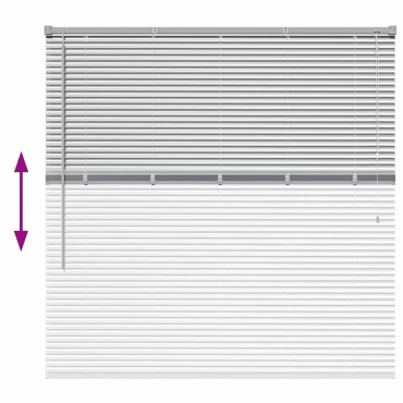 vidaXL Βενετσιάνικη Σκίαση Ασημί 130 x 130 cm 25 χιλ. Αλουμίνιο