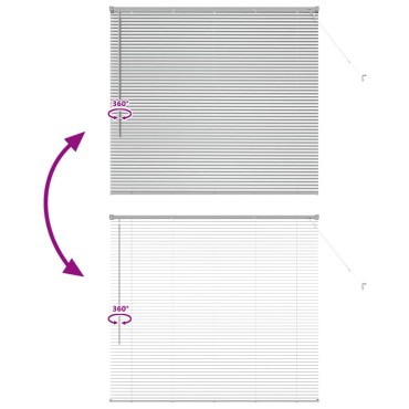 vidaXL Βενετσιάνικες Ρόδες Ασημί 130 x 150 cm Αλουμίνιο