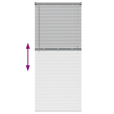vidaXL Βενετσιάνικες Ρόδες Ασημί 175 x 80 εκ Αλουμίνιο