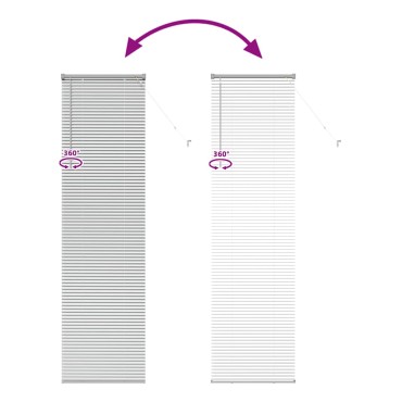 vidaXL Βενετσιάνικη Σκίαση Ασημί 220 x 55 εκ 25 χιλ. Αλουμίνιο