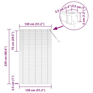 vidaXL Βενετσιάνικες Ρόδες Ασημί 220 x 130 εκ Αλουμίνιο