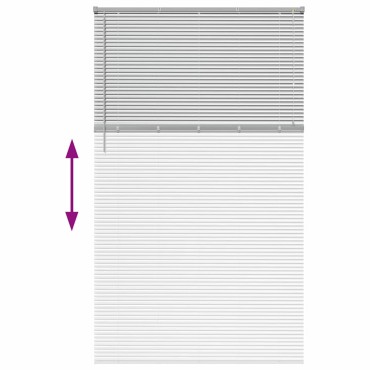 vidaXL Βενετσιάνικη Σκίαση Ασημί 220 x 135 εκ 25 χιλ. Αλουμίνιο