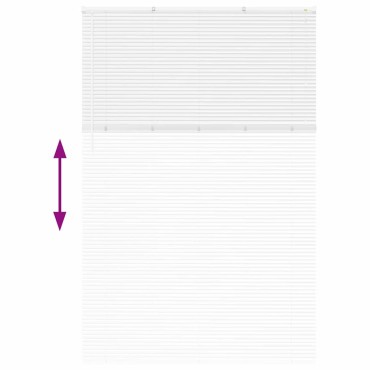 vidaXL Βενετσιάνικες Ρόδες Λευκό 220x150εκ Αλουμίνιο