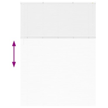 vidaXL Βενετσιάνικη Σκίαση Λευκό 220 x 160 εκ 25 χιλ. Αλουμίνιο
