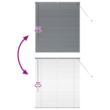 vidaXL Βενετσιάνικη Σκίαση Σκούρο Γκρι 130 x 120 εκ 25 χιλ. Αλουμίνιο