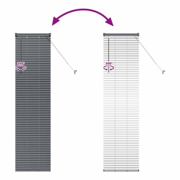 vidaXL Βενετσιάνικες Ρόδες Σκούρο Γκρι 175 x 40 εκ Αλουμίνιο