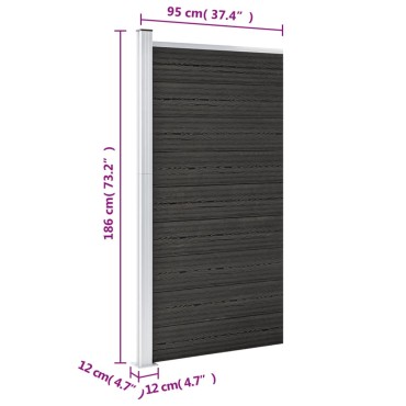 vidaXL Πάνελ Περίφραξης Γκρι 95x186cm από WPC