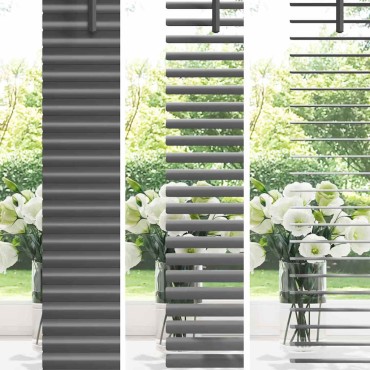 vidaXL Βενετσιάνικη Σκίαση Σκούρο Γκρι 220 x 110 cm 25 χιλ. Αλουμίνιο