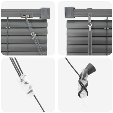 vidaXL Βενετσιάνικη Σκίαση Σκούρο Γκρι 220 x 110 cm 25 χιλ. Αλουμίνιο