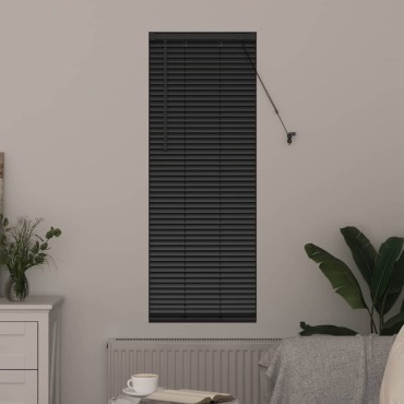 vidaXL Βενετσιάνικη Σκίαση Μαύρο 130 x 50 εκ 25 χιλ. Αλουμίνιο