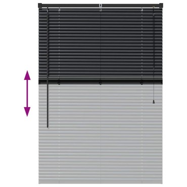 vidaXL Βενετσιάνικες Ρόδες Μαύρο 130 x 95 εκ Αλουμίνιο