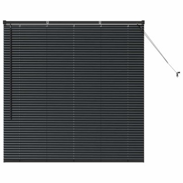 vidaXL Βενετσιάνικη Σκίαση Μαύρο 130 x 135 εκ 25 χιλ. Αλουμίνιο