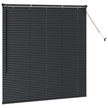 vidaXL Βενετσιάνικη Σκίαση Μαύρο 130 x 135 εκ 25 χιλ. Αλουμίνιο